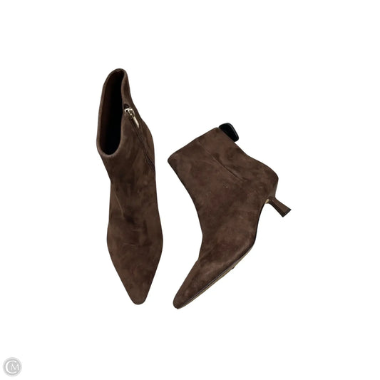 Boots Ankle Heels By Marc Fisher In Brown, Size: 8.5