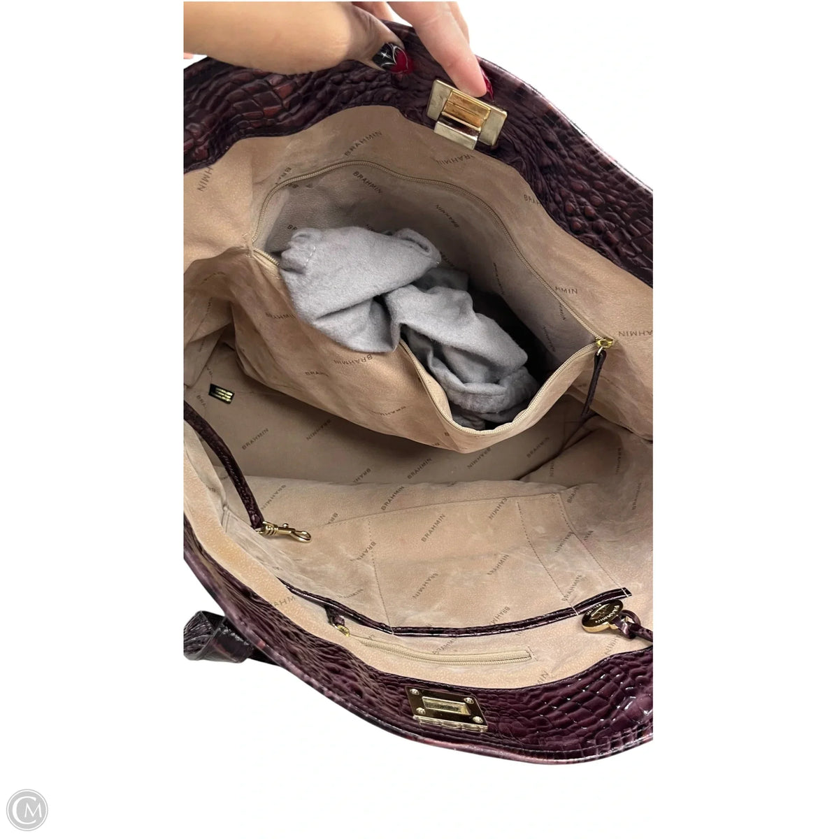 Tote Designer By Brahmin, Size: Large