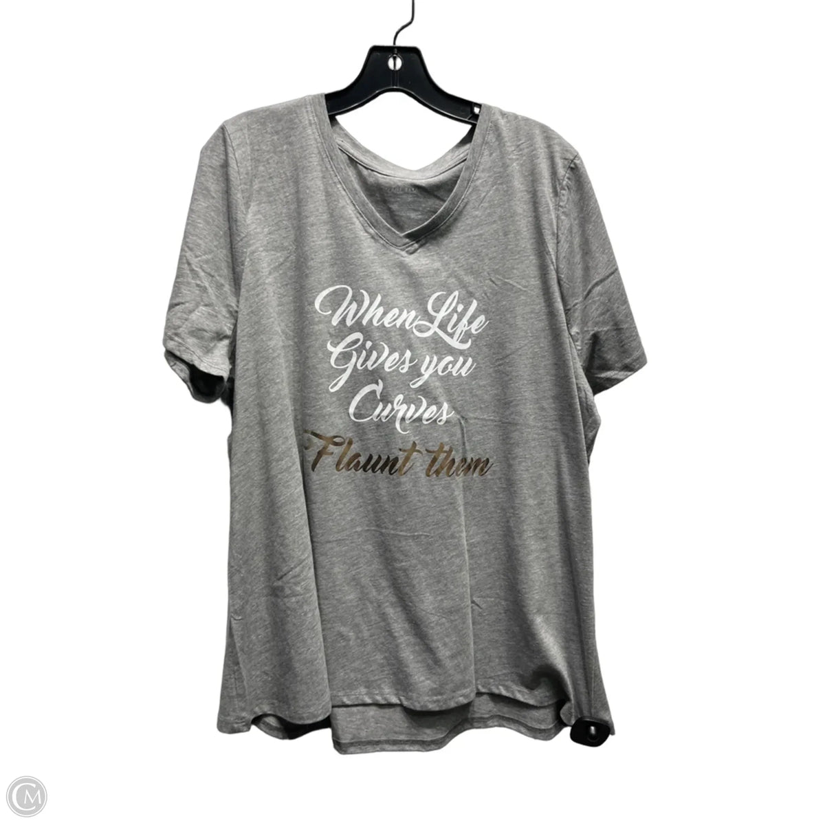 Top Short Sleeve Basic By Lane Bryant In Grey, Size: 20