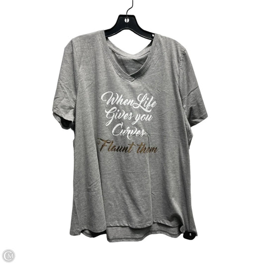 Top Short Sleeve Basic By Lane Bryant In Grey, Size: 20
