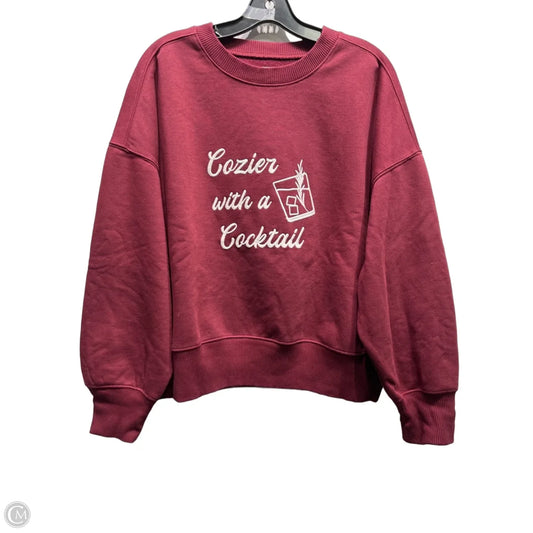 Sweatshirt Crewneck By Lou And Grey In Maroon, Size: M