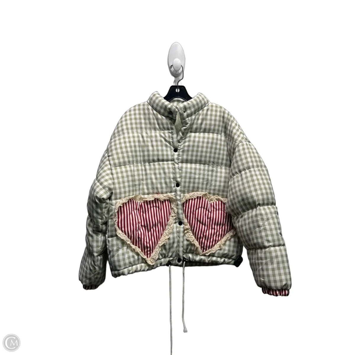 Jacket Puffer & Quilted By Cme In Green & White, Size: M