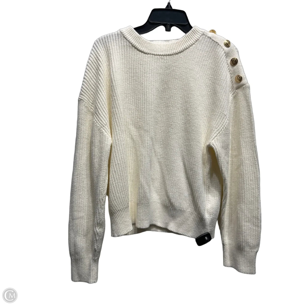Sweater By H&m In Cream, Size: Mp