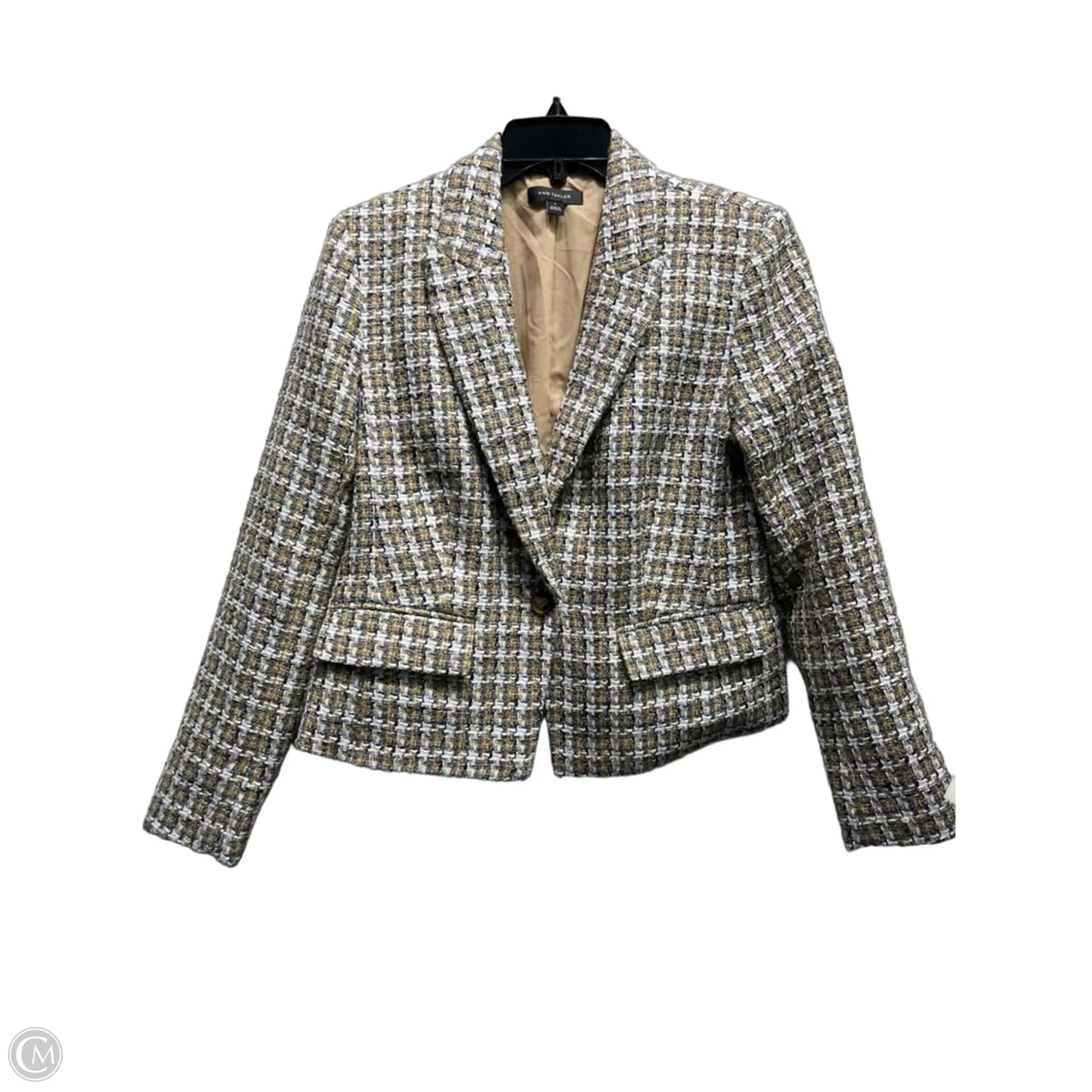 Blazer By Ann Taylor In Blue & Tan, Size: 6