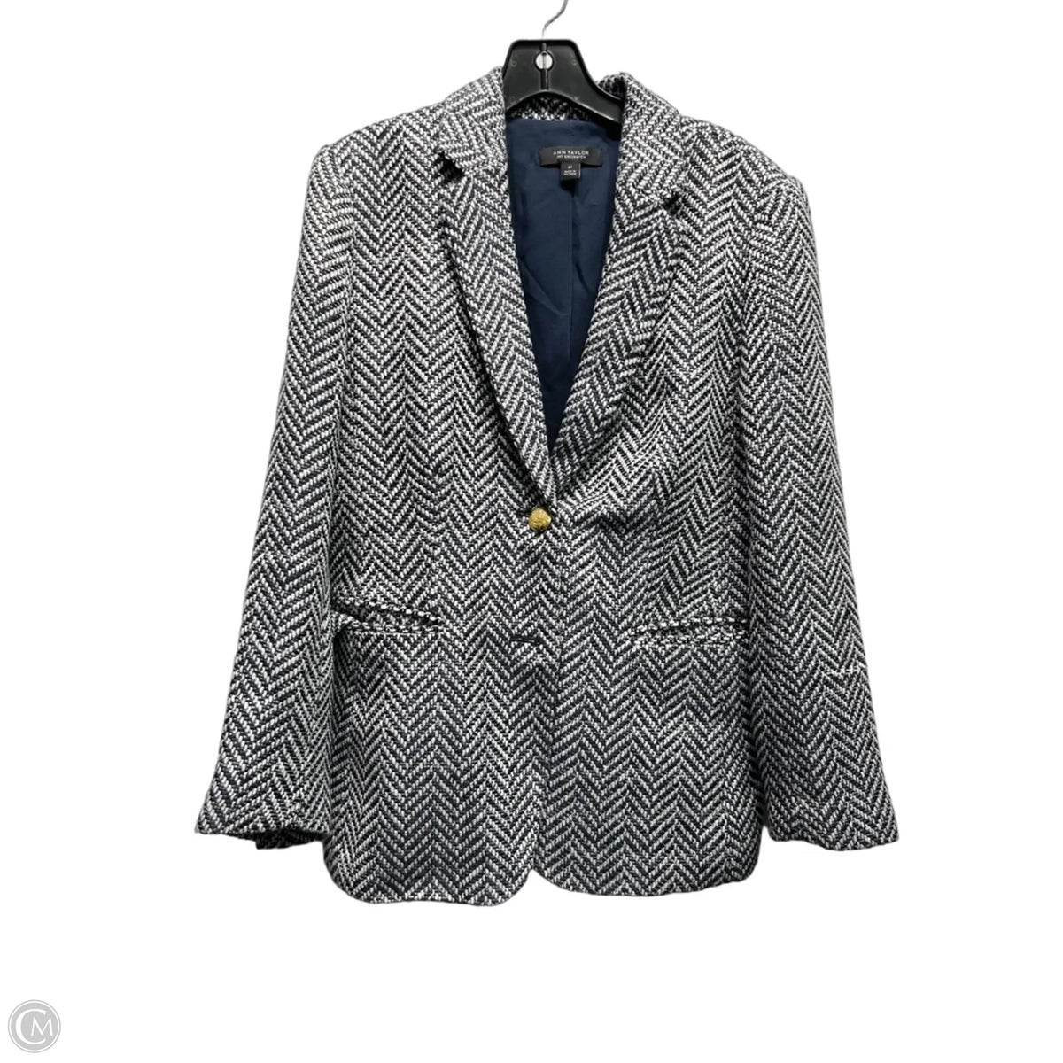 Blazer By Ann Taylor In Blue & White, Size: 8p