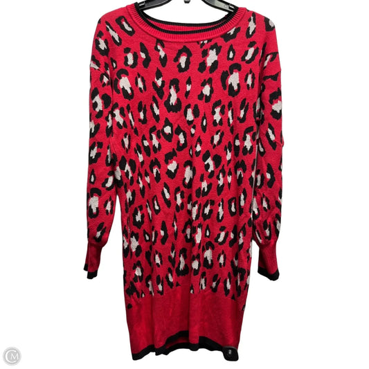 Dress Sweater By Betsey Johnson In Black & Red, Size: M