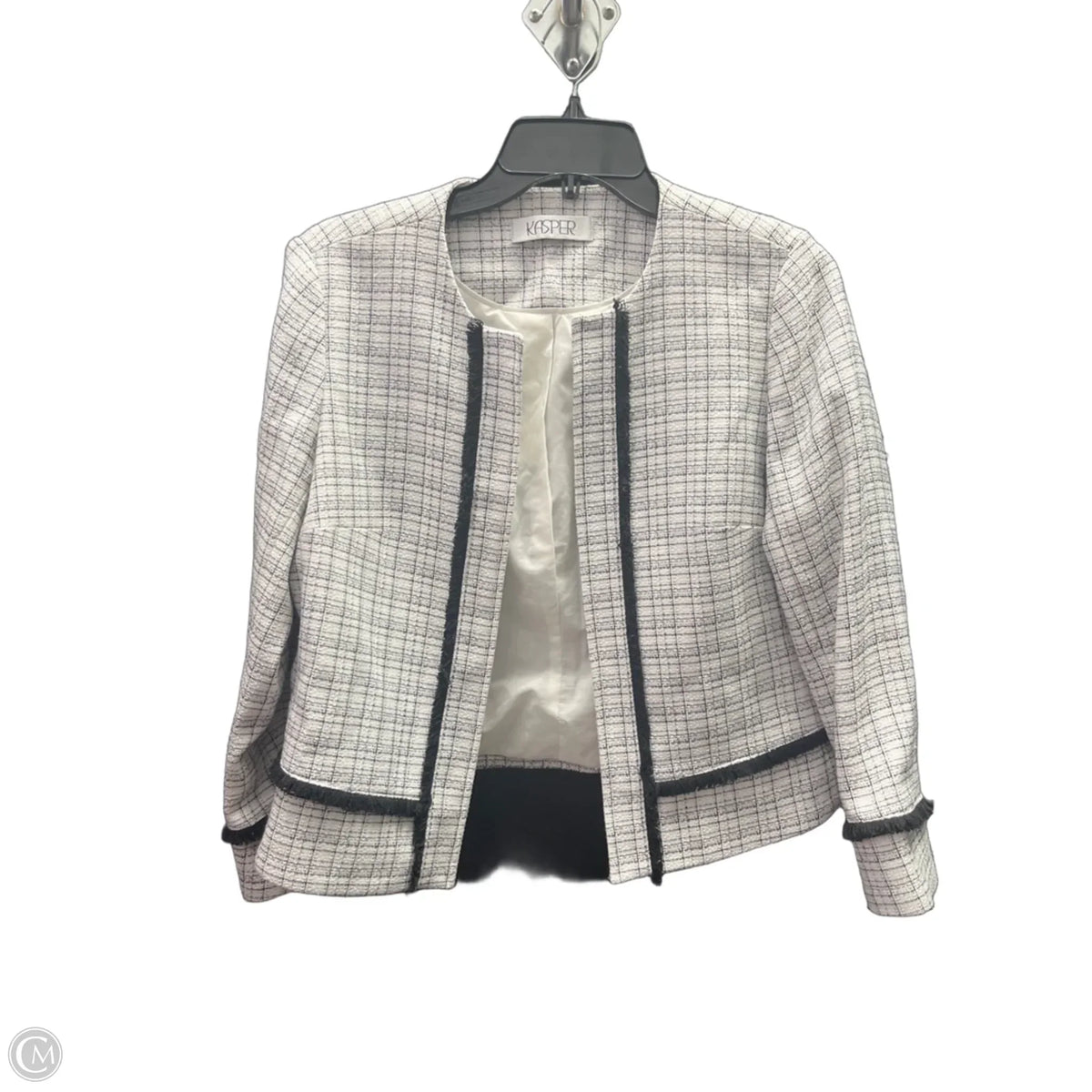Blazer By Kasper In Black & White, Size: Mp