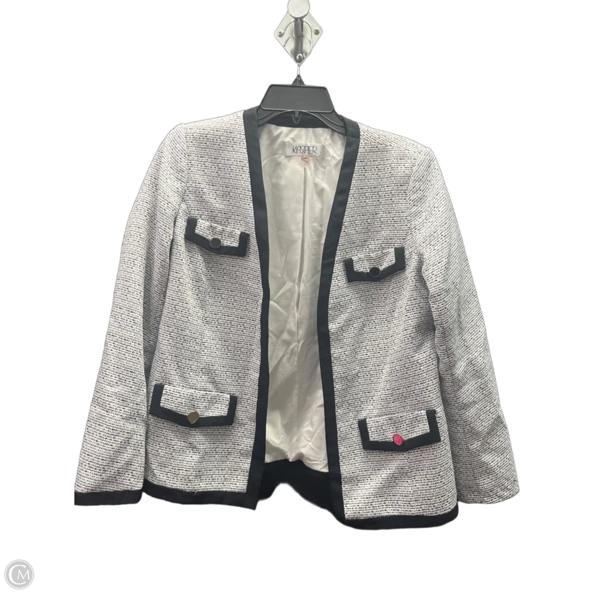 Blazer By Kasper In Black & White, Size: Mp