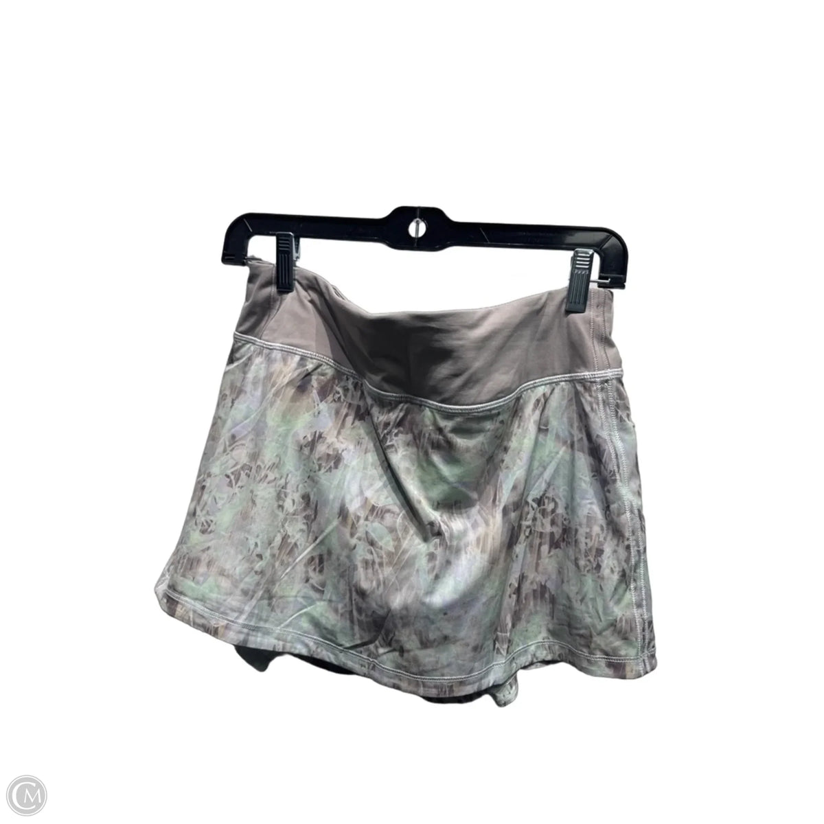 Athletic Skort By Lululemon In Green & Grey, Size: 8