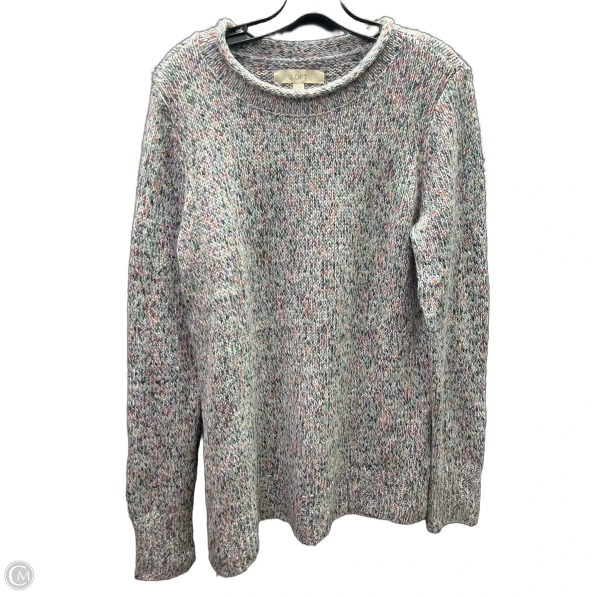 Sweater By Loft In Purple & Red, Size: L