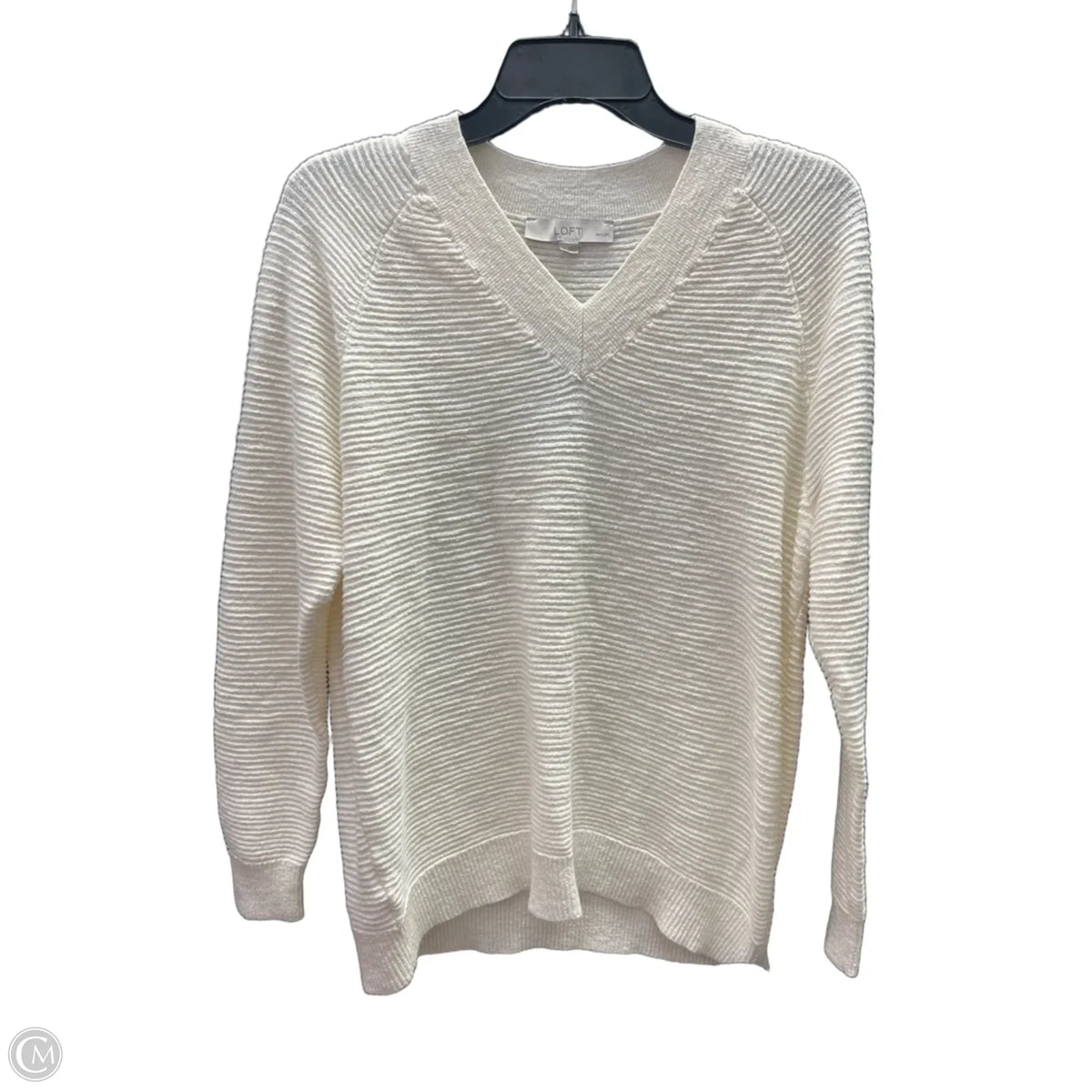 Sweater By Loft In Cream, Size: Mp