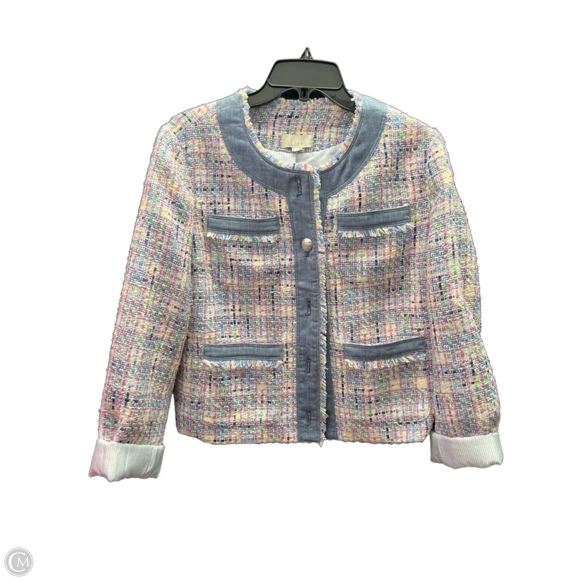 Jacket Other By Loft In Blue & White, Size: M