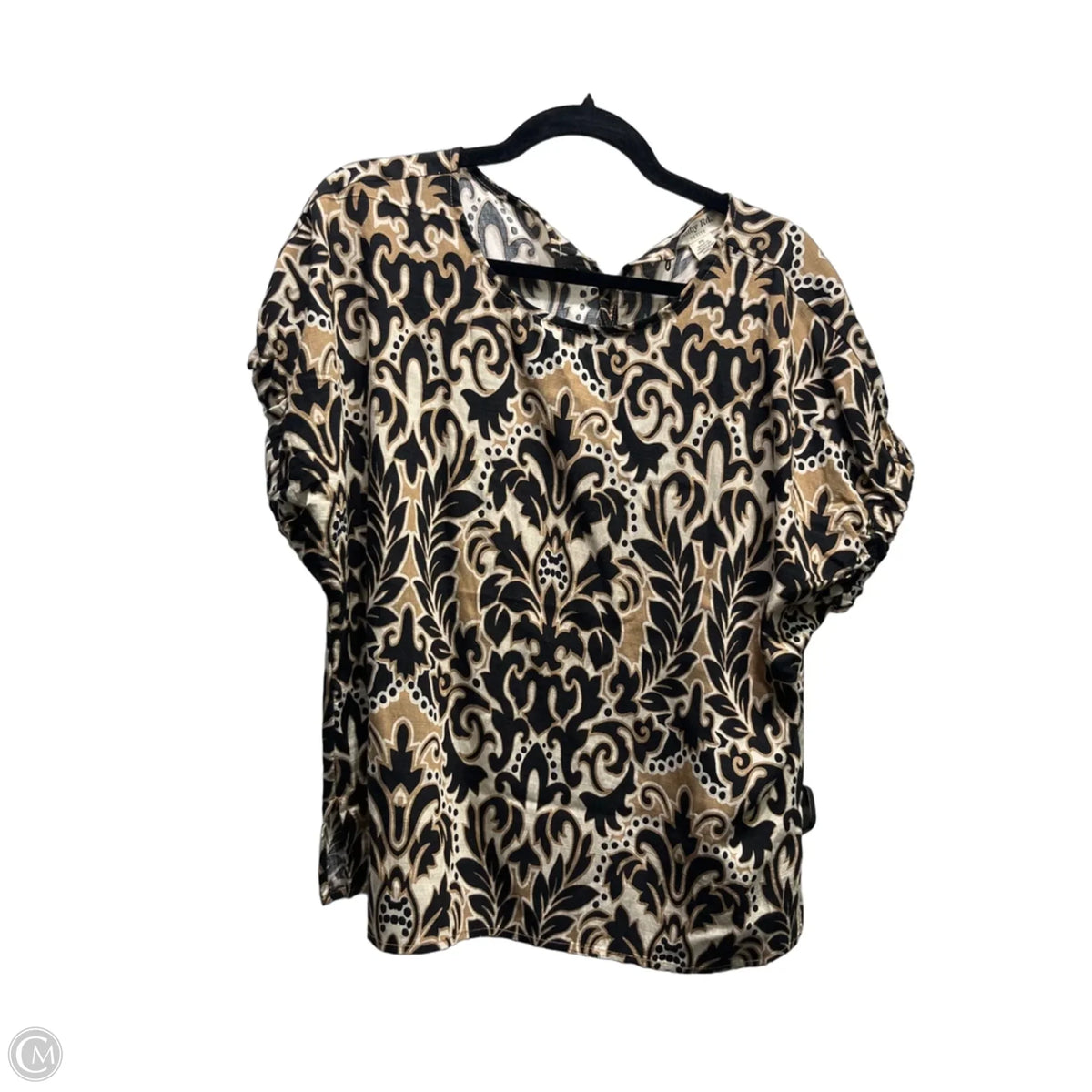Top Short Sleeve By Ruby Rd In Black & Brown, Size: Sp