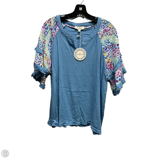 Top Short Sleeve By Umgee In Blue & Purple, Size: 1x