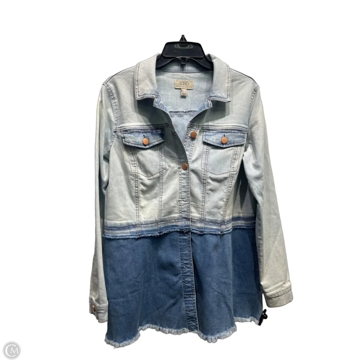 Jacket Denim By Logo In Blue Denim, Size: 4