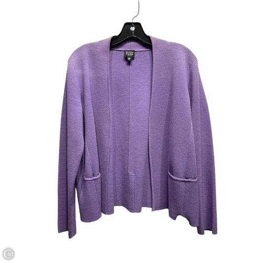 Cardigan By Eileen Fisher In Purple, Size: Lp