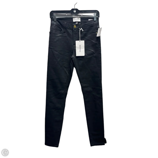 Jeans Skinny By Frame In Black Denim, Size: 4