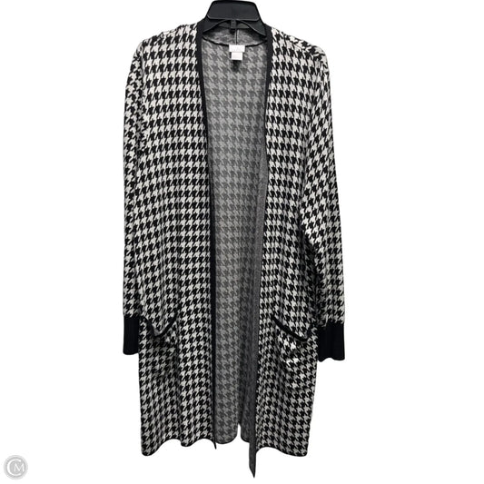 Cardigan By Chicos In Black & White, Size: Xl
