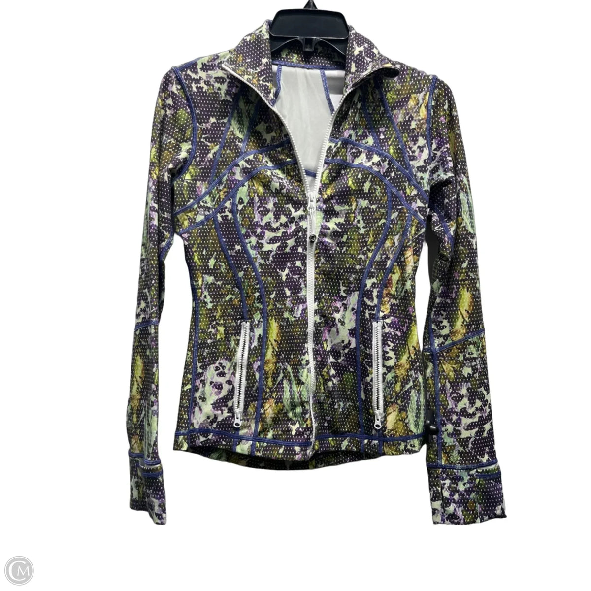 Athletic Jacket By Lululemon In Green & Purple, Size: 4