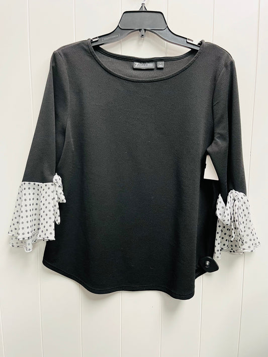 Top 3/4 Sleeve By New York And Co In Black & White, Size: L