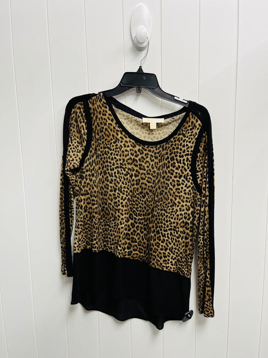 Top Long Sleeve By Michael By Michael Kors In Animal Print, Size: M