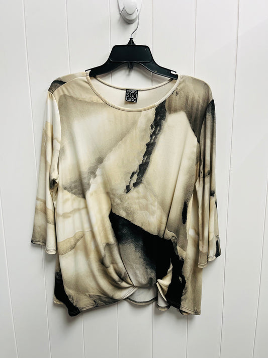 Top 3/4 Sleeve By Clara Sun Woo In Brown, Size: M