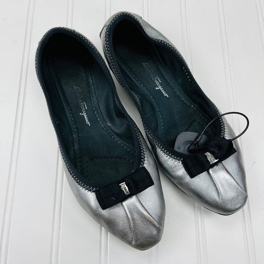 Silver Shoes Flats , Salvador Ferragamo Size 6.5
