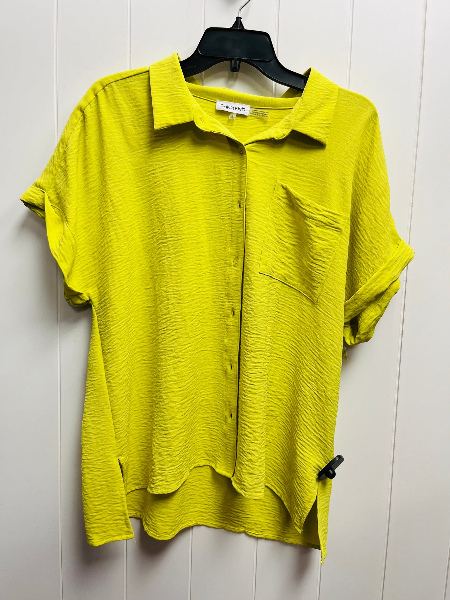 Yellow Top Short Sleeve Calvin Klein, Size Xl