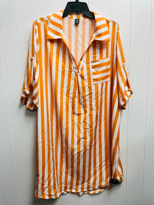Orange & White Dress Casual Short Shein, Size 2x