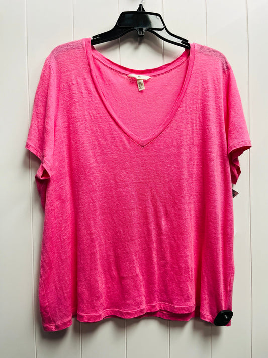 Top Short Sleeve Basic By H&m In Pink, Size: Xl