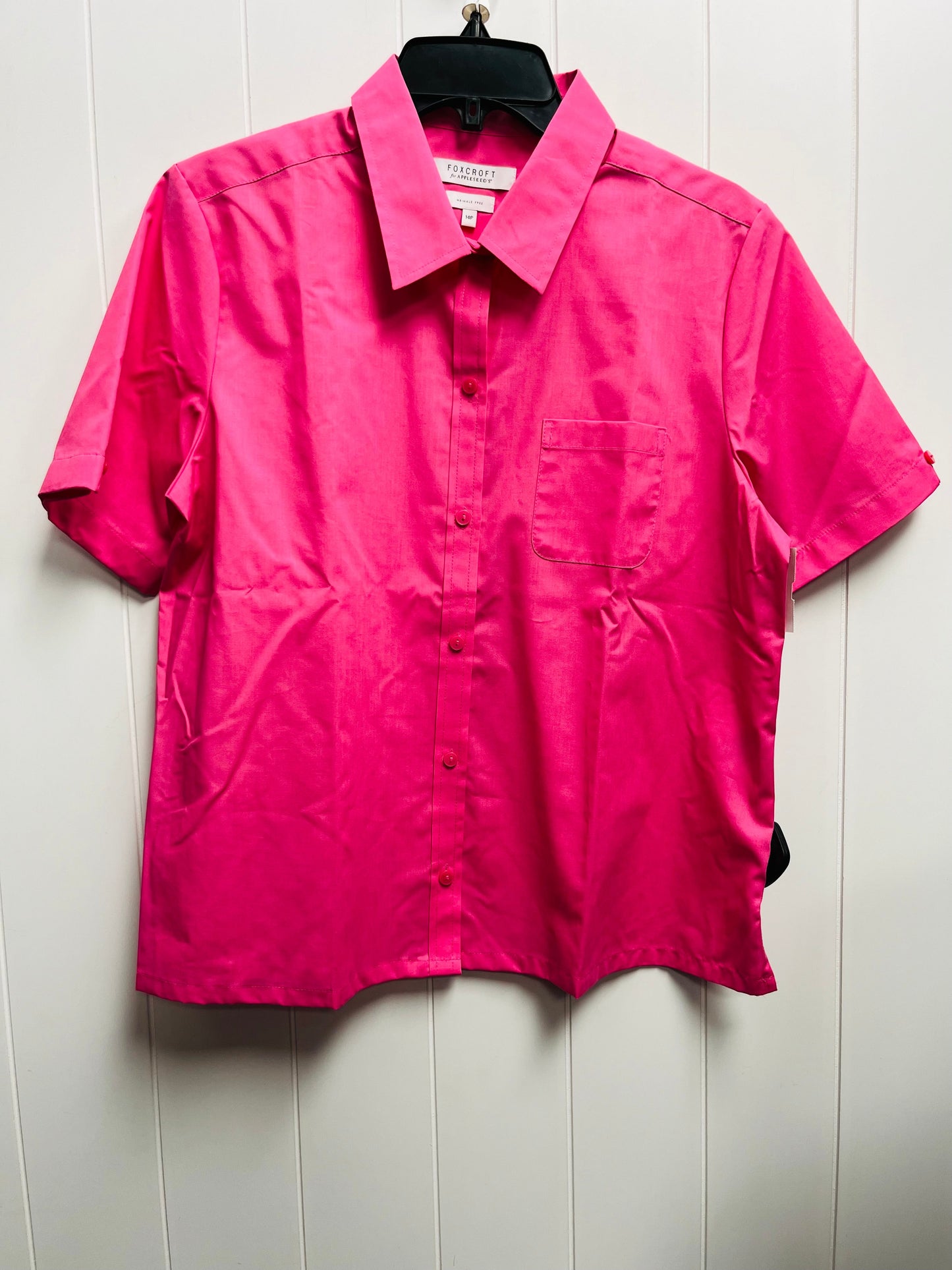 Pink Top Short Sleeve Foxcroft, Size 14