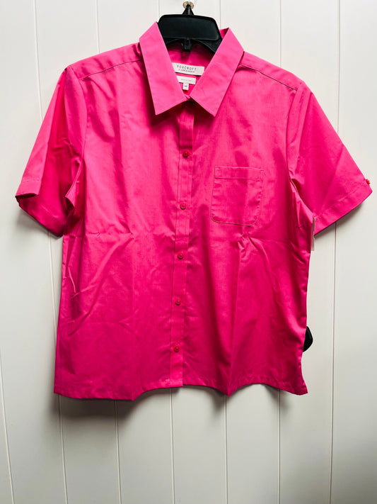 Pink Top Short Sleeve Foxcroft, Size 14