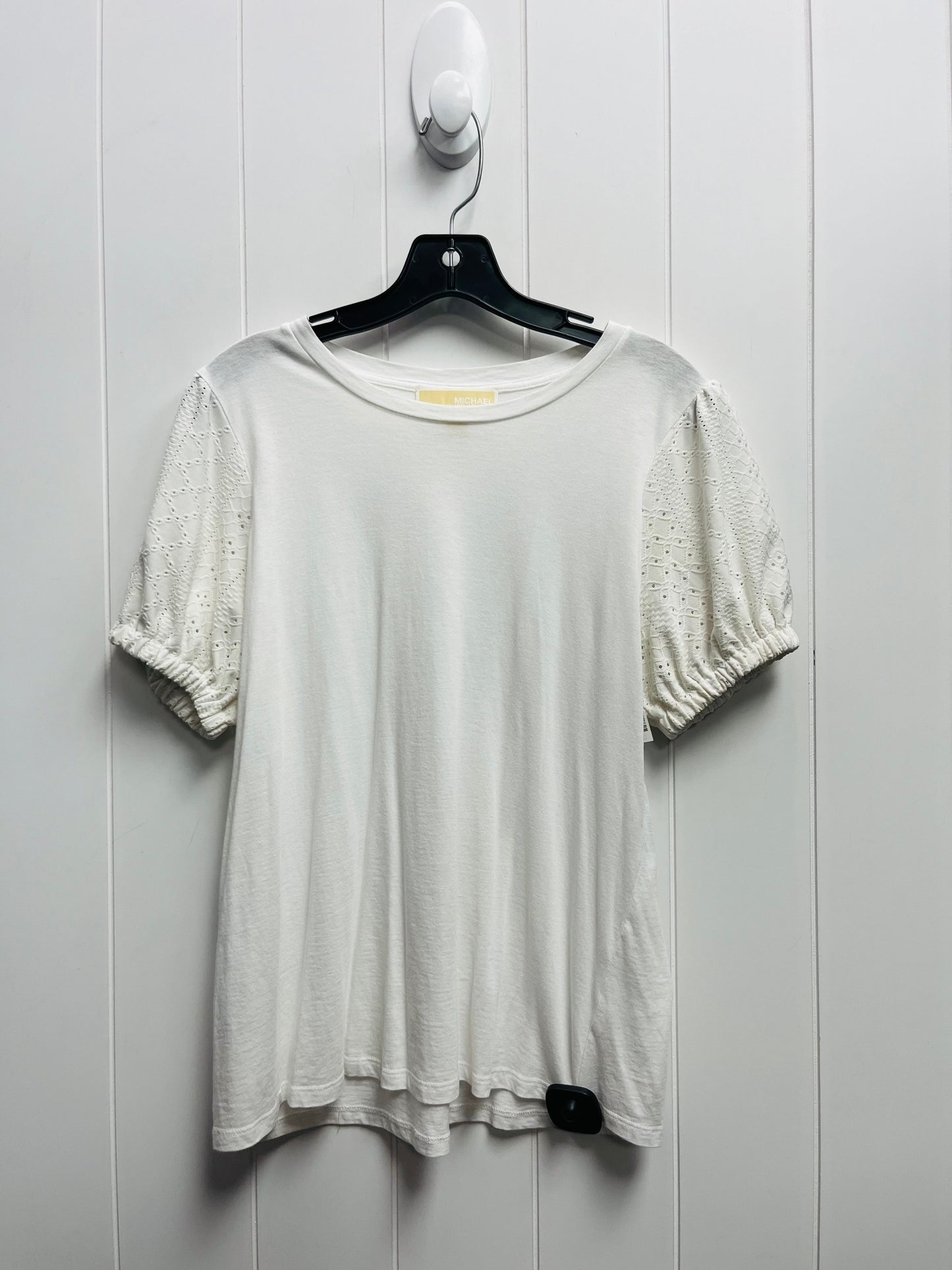 White Top Short Sleeve Michael By Michael Kors, Size M