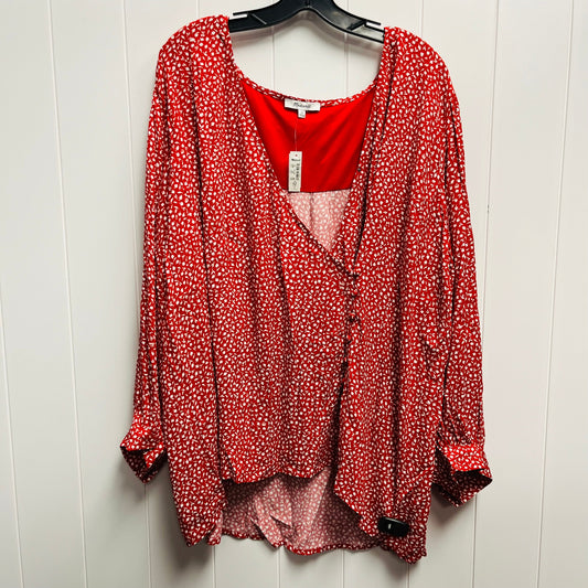 Red & White Top Long Sleeve Madewell, Size 3x