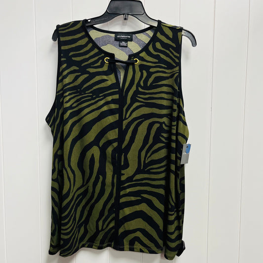 Black & Green Top Sleeveless Liz Claiborne, Size Xxl