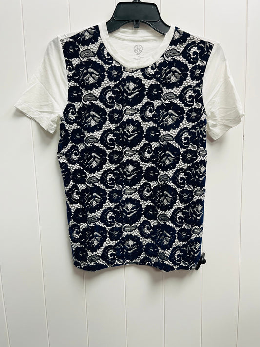 Blue & White Top Short Sleeve Tory Burch, Size Xs