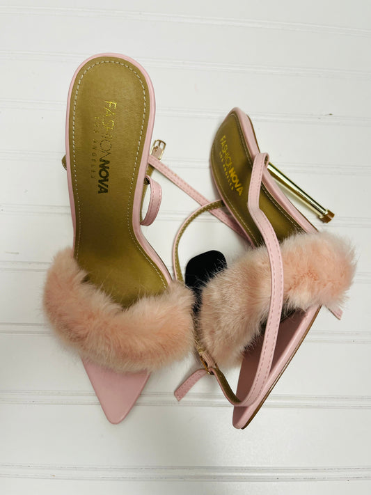 Pink Sandals Heels Stiletto Fashion Nova, Size 7.5