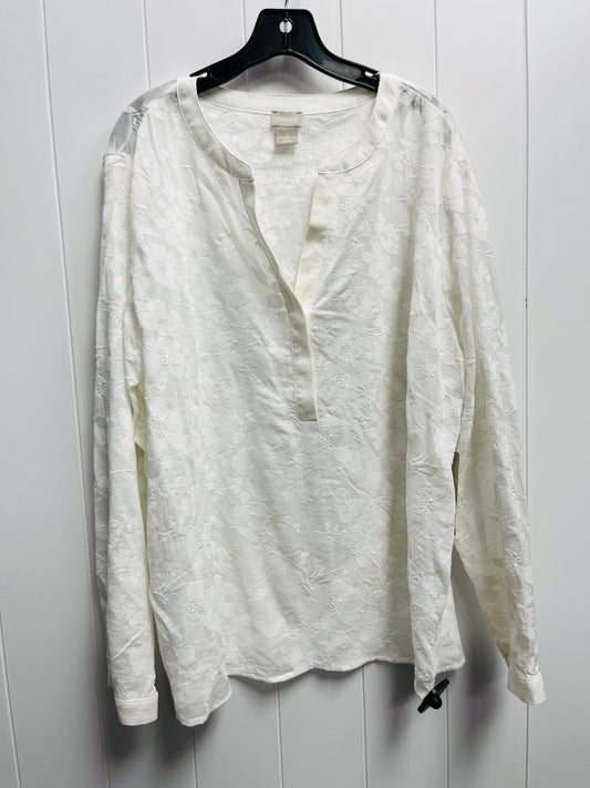 White Top Long Sleeve Chicos, Size Xl