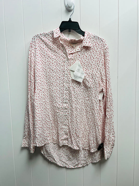 Top Long Sleeve By Beachlunchlounge In Red & White, Size: Xs