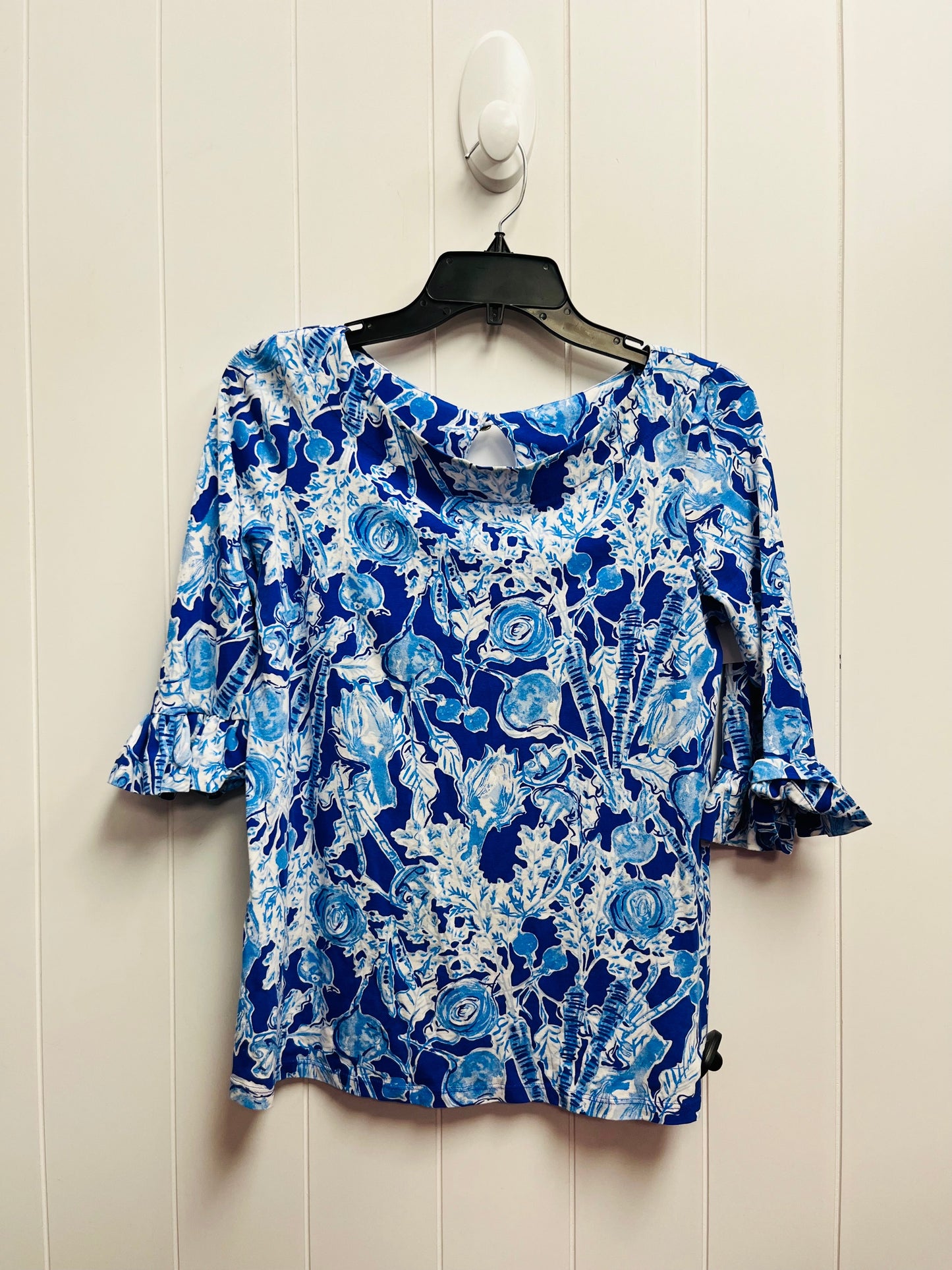 Blue & White Top Short Sleeve Lilly Pulitzer, Size S