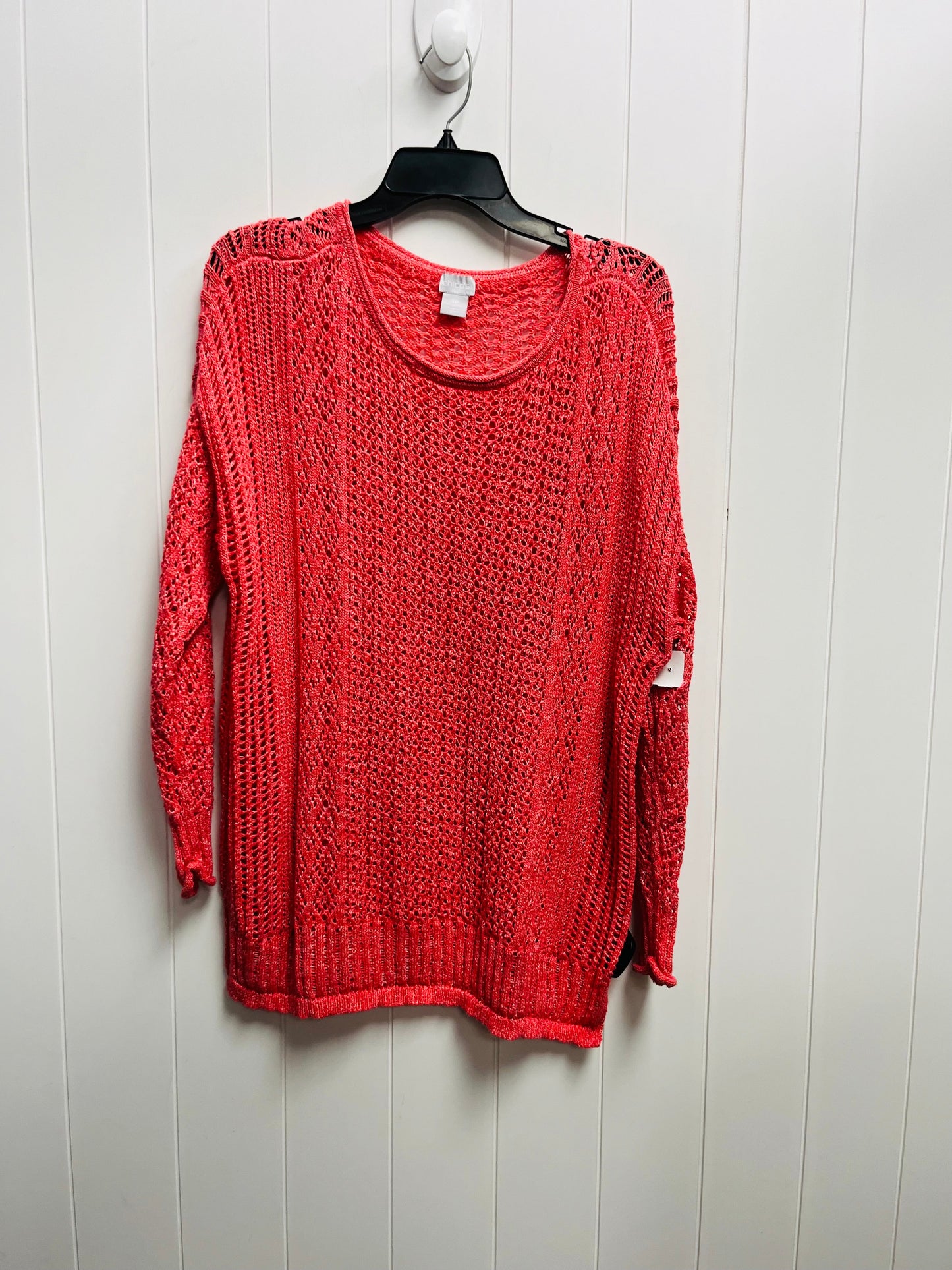 Sweater By Chicos In Coral, Size: Xl