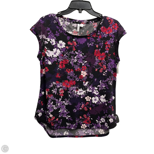 Top Short Sleeve By Elle In Purple & Red, Size: S