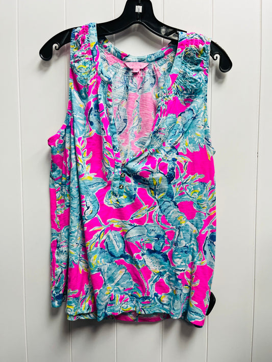 Blue & Pink Top Sleeveless Lilly Pulitzer, Size Xl