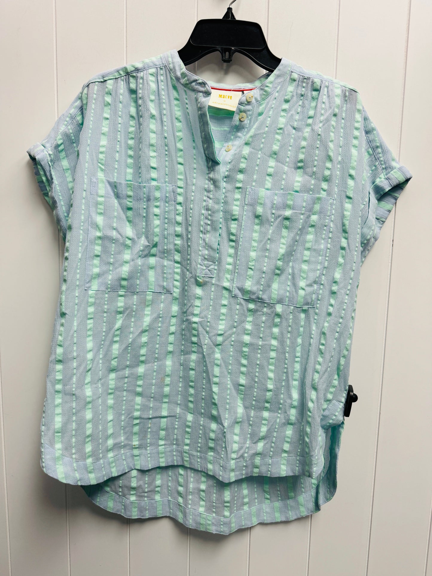 Top Short Sleeve By Maeve In Blue & Green, Size: S