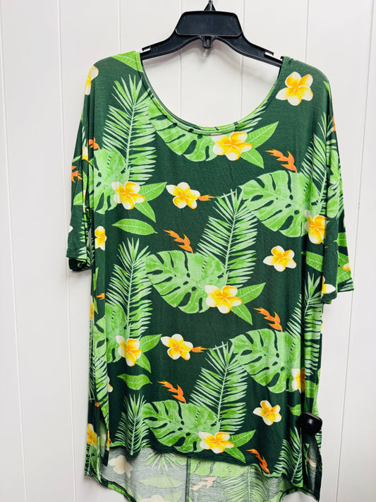 Top Short Sleeve By Agnes & Dora In Green & Yellow, Size: Xl