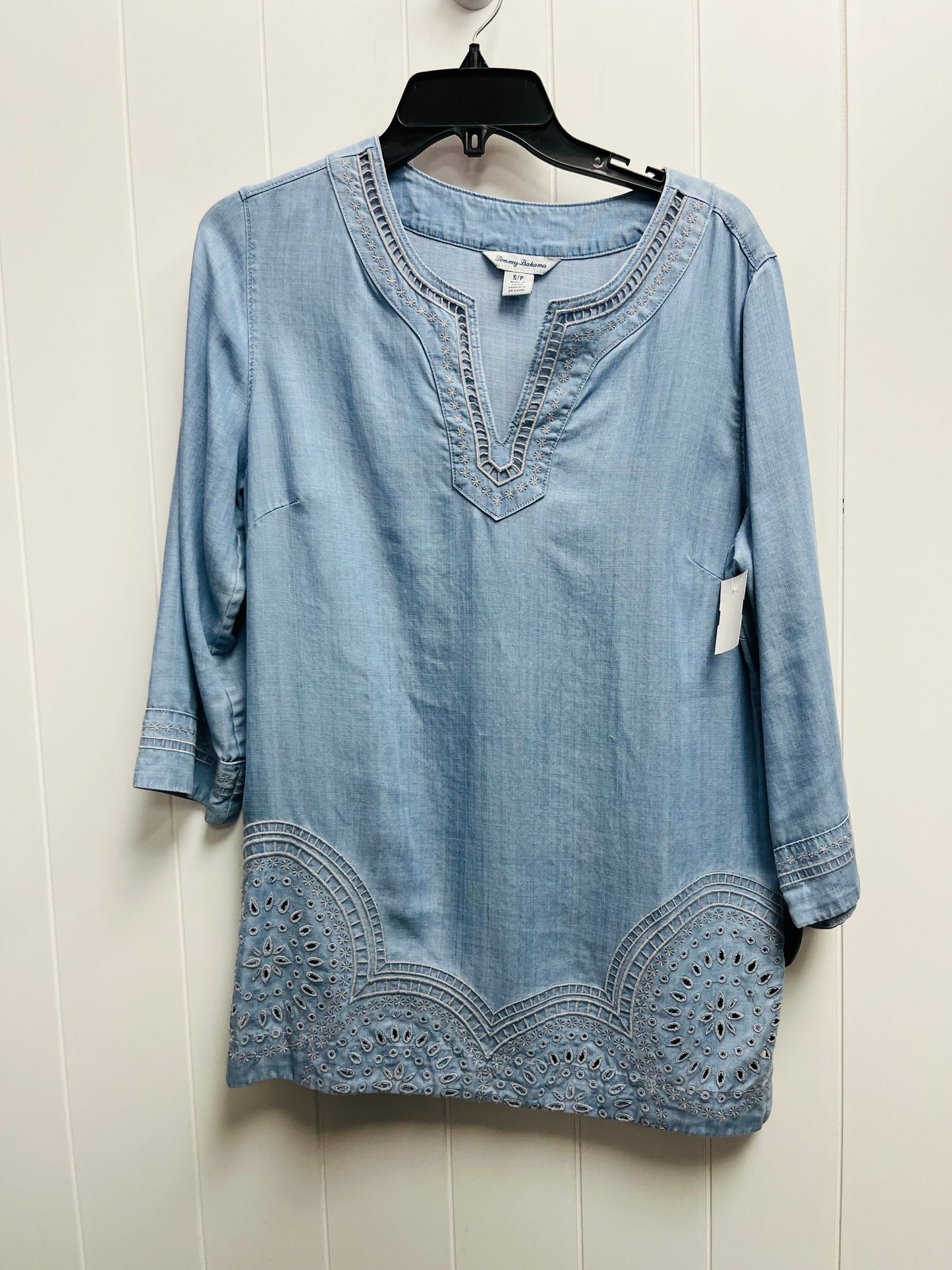 Top 3/4 Sleeve By Tommy Bahama In Blue Denim, Size: S