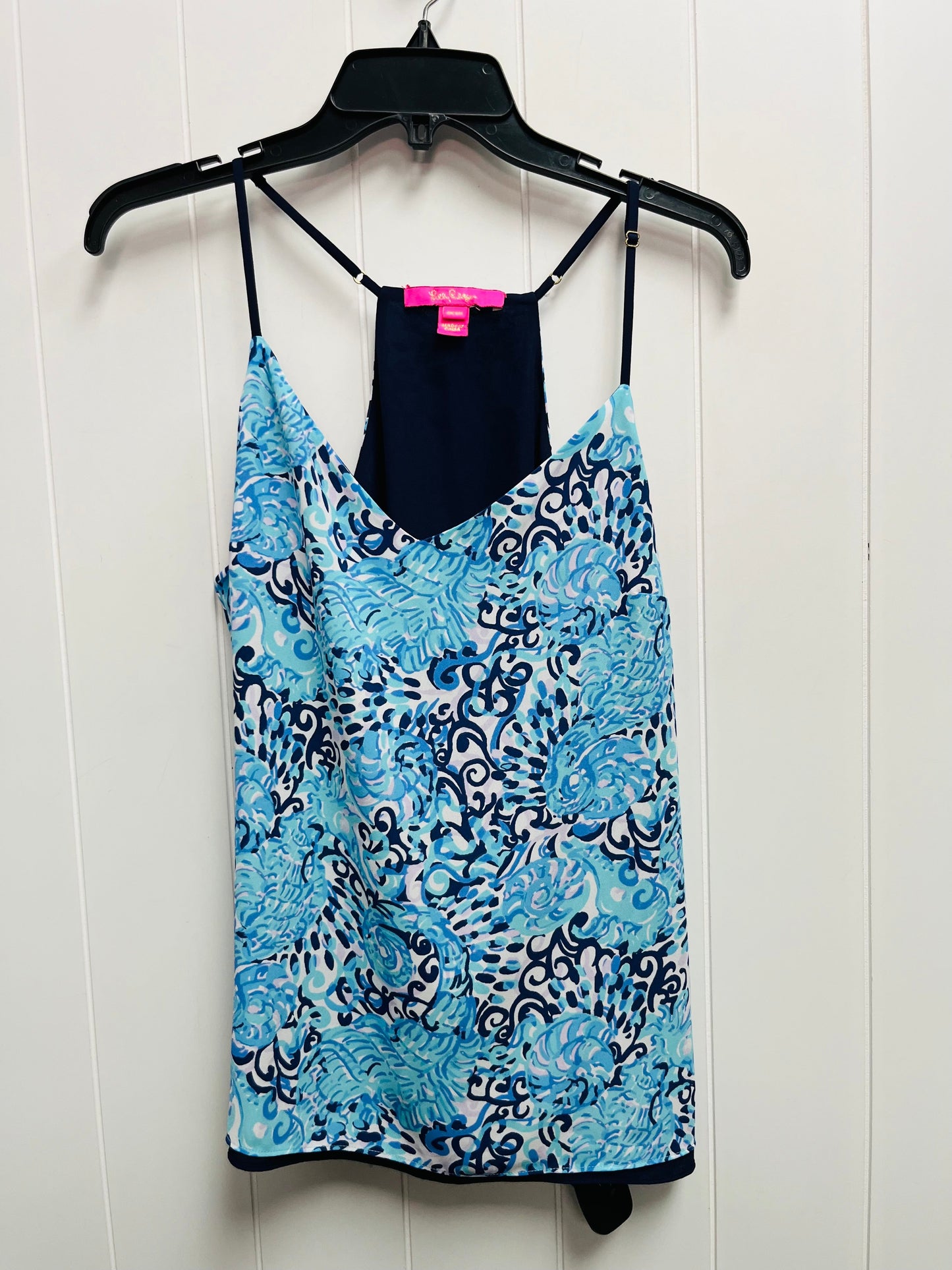 Top Sleeveless By Lilly Pulitzer In Blue & White, Size: Onesize