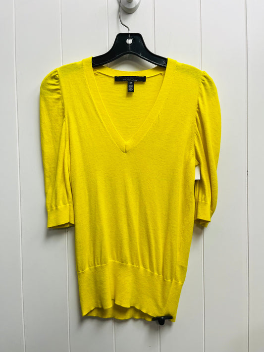 Sweater Short Sleeve By White House Black Market In Yellow, Size: Xs