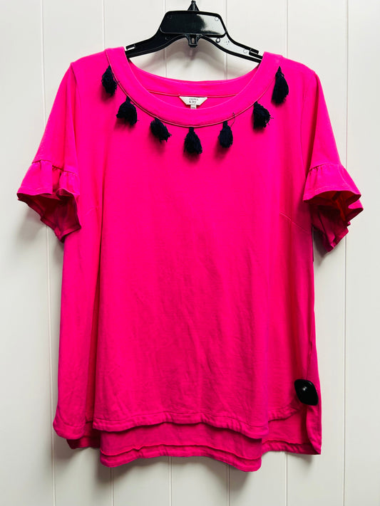 Top Short Sleeve By Crown And Ivy In Pink, Size: Xxl