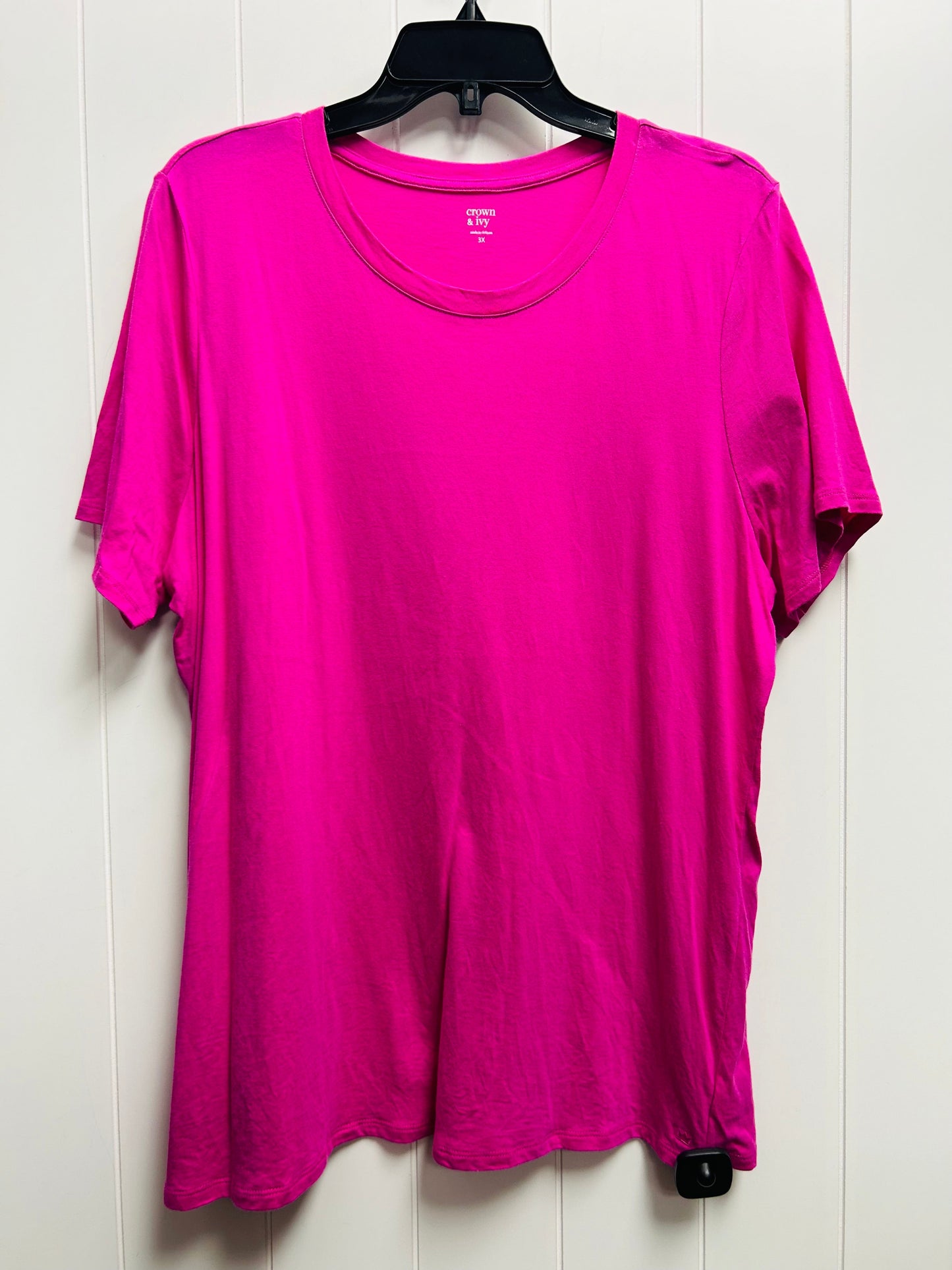 Top Short Sleeve Basic By Crown And Ivy In Pink, Size: 3x